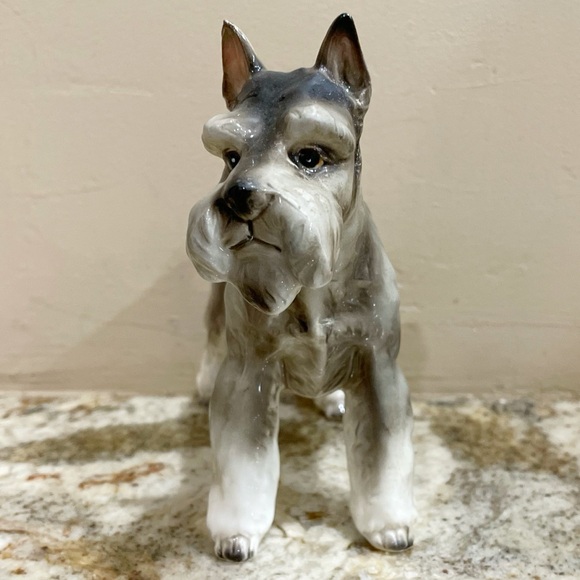 LEFTON Vintage Schnauzer Dog Puppy Porcelain Figure - Picture 2 of 8